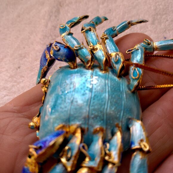 Cloisonne coastal crab ornament, Nautical Luxuries? not signed, 4 1/2" - Picture 6 of 7